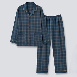 Nuevas Pijamas a Cuadros para Hombre, Ropa de Dormir de Manga Larga para Primavera/Otoño, Talla Grande, Conjunto de Ropa de Abrigo para Otoño/Invierno - Product Image 2