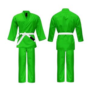 Uniforme de Taekwondo Verde Neón, Conjunto Completo para Sparring, Tela con Textura Acanalada, Tela Elástica Cómoda para Patadas - Product Image 6