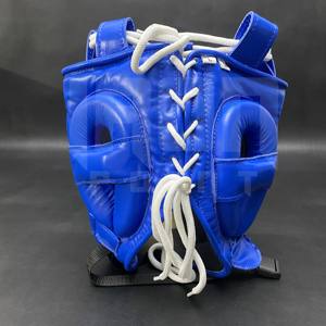 Guantes de Boxeo Azules Personalizables de Primera Calidad, con Agarre Ergonómico, Cuero Vacuno Genuino, Acolchado Grueso de 4 Capas, con Cordones Antideslizantes - Product Image 4