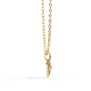 Pendentif Infinity en Moissanite, plaqué or massif 18 carats, taille brillant rond, serti clos, bijou de luxe romantique unisexe - Product Image 3