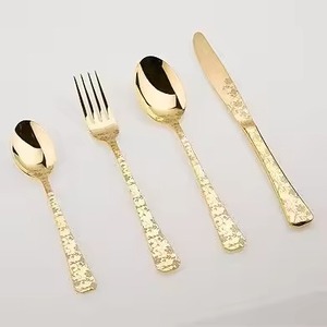 Handmade <b>Gold</b> Brass Cutlery Set Premium Dining Flatware Utensil Collection Luxury <b>Table</b> Decor For Restaurant - Product Image 5