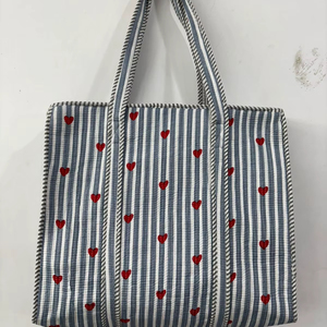 Bolso tote acolchado de algodón para otoño/invierno, estilo bohemio vintage, para mujer. - Product Image 1