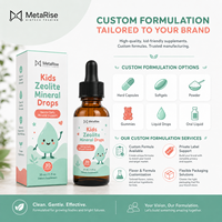Gotas de Zeolita Detox Zee con Vitamina D3 y B12 para el Apoyo Inmunitario y Óseo, Suplemento de Marca Privada OEM