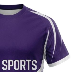 Uniforme de Balonmano Bicolor Morado y Blanco para Hombre, Jersey de Manga Corta, Ropa Deportiva de Equipo, Prenda Deportiva de Poliéster de Alto Rendimiento - Product Image 3