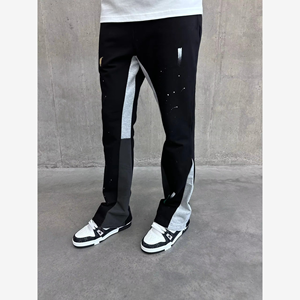 Custom logo Design <b>Trouser</b> Loose Fit <b>Flare</b> Sweat Pants <b>Men</b> Baggy Straight Stripe Wide Leg <b>Flare</b> Track Sweatpants <b>men's</b> - Product Image 2
