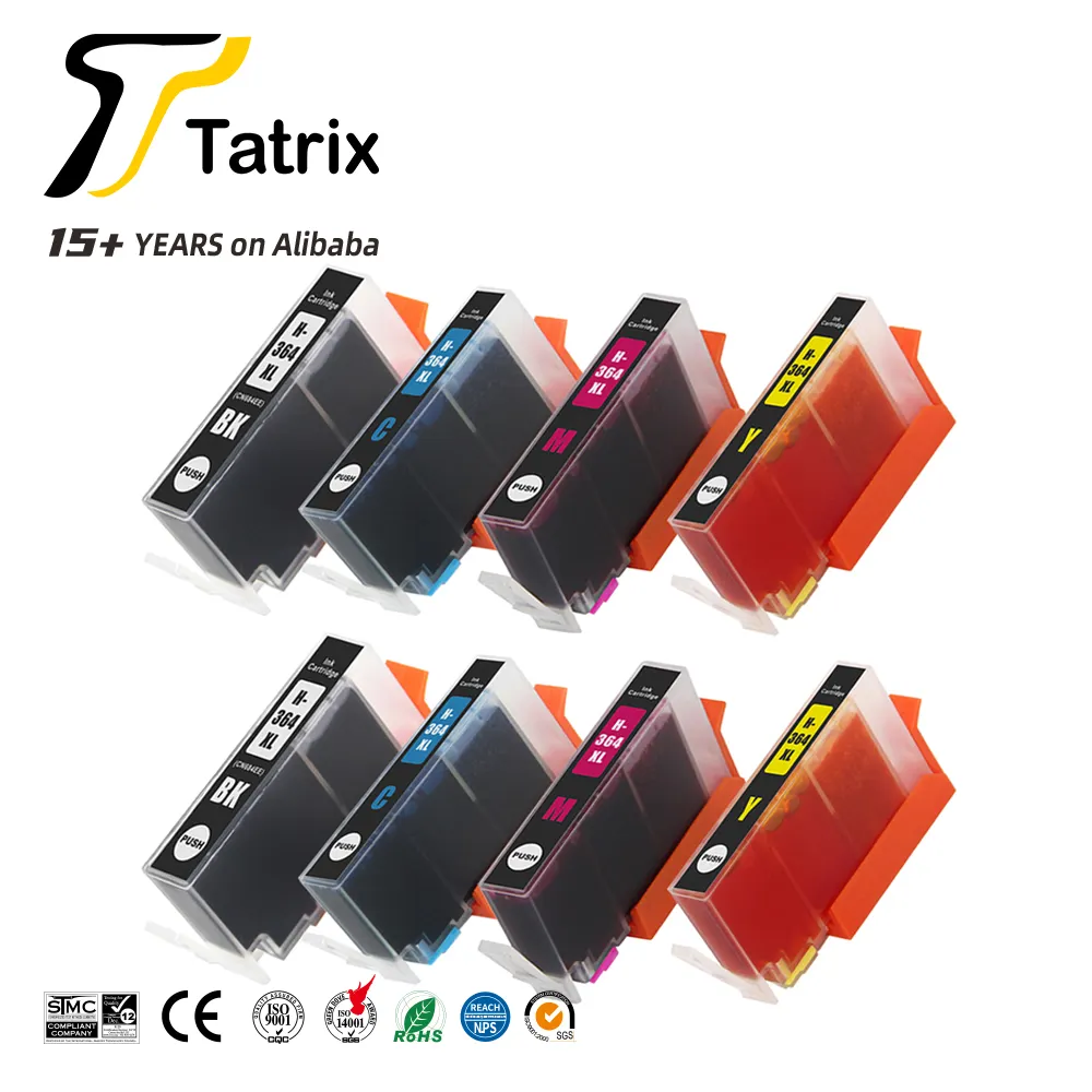 خرطوشة حبر Tatrix RTS 364 364XLink متوافقة مميزة لطابعة الحبر بالألوان خرطوشة حبر لطابعة HP Photosmart 7520 خرطوشة حبر 364XL