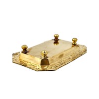 Plateau à thé rectangulaire en laiton de 11 pouces, fait main, plateau de service de luxe pour restaurants et hôtels