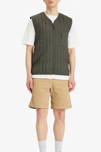 Shorts Bermuda en Coton Oxford Kaki pour Hommes, Taille Élastique, Couleur Unie, Coupe Décontractée, Tissu Respirant à Taille Mi-Haute - Product Image 3