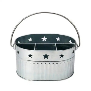 Support à ustensiles en métal galvanisé de grande qualité, organisateur de comptoir de cuisine, panier de rangement noir et blanc, en vente - Product Image 3