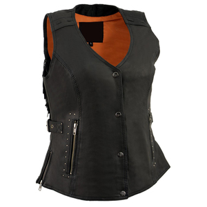 Chaleco de Motocicleta para Mujer 2026, Personalizado con Logotipo y Diseño, de Cuero Genuino de Alta Calidad, Transpirable, Impermeable y Ligero - Product Image 1