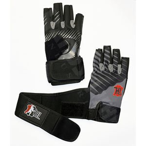Gants de musculation professionnels gris et noirs avec bandes de maintien robustes pour les poignets |   Poignée antidérapante de qualité supérieure pour un équipement de musculation ultime - Product Image 6
