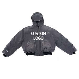 Chaqueta vaquera de algodón para industria pesada, cálida, con múltiples bolsillos, forro térmico desmontable, lavada, para otoño e invierno - Product Image 3