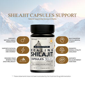 Shilajit 30 Capsules Résine Pure de l'Himalaya Qualité Or Fournisseur en Gros Marque Privée OEM Antioxydant Guérison Amélioration de l'Immunité - Product Image 4