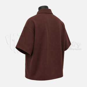 Camisa de manga corta con cremallera para hombre, personalizada, OEM ODM, informal, con cuello y bolsillos - Product Image 4