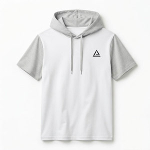 Casual Men Hooded T Shirts Soft Cotton <b>Short</b> <b>Sleeve</b> <b>Hoodie</b> Comfortable Relaxed Fit Streetwear Outdoor Daily Fashion Top - Product Image 1