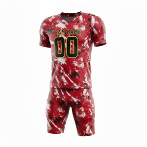 Ensemble d'uniformes de football américain personnalisés pour hommes, imprimés par transfert thermique, en jersey et pantalon respirants en polyester, antibactériens, séchage rapide, pour équipe - Product Image 6