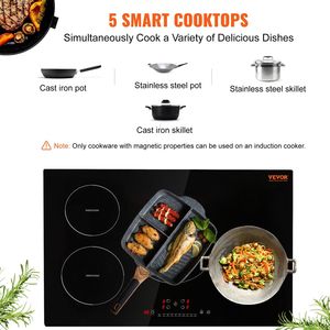 7500W 9-Level Multifunctional LED Touch Screen <b>Induction</b> <b>Cooktop</b> 4-Burner 30'' Built-in Magnetic Stove Top Child Lock - Product Image 2