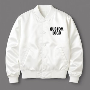Veste en satin pour homme avec logo personnalisé, coupe-vent, automne-hiver, manches longues, style bomber décontracté, veste varsity, veste en satin - Product Image 1