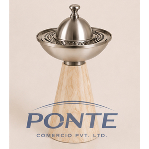 Quemador de incienso de mármol estilo árabe, Mabkhara de metal, soporte de incienso de piedra natural premium para decoración del hogar y uso religioso en Ramadán - Product Image 1