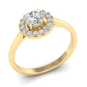 Anillos de Piedra Natalicia REYES con Diamante Cultivado en Laboratorio de 0.63 Quilates, Corte Redondo, Oro Amarillo de 14K, 18K, 22K, Certificado IGI, Joyería Fina, Nuevo Diseño - Product Image 2