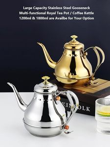 <b>Stainless</b> <b>Steel</b> Eco-Friendly Teas Coffee Pot Lid Elegant Dining Kettle Handle Durable Serving Design Mirror Finish Hotel - Product Image 2