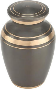 Classical Metal Jar Ceramic <b>Urn</b> with Gold Trim for Pet Memorials - Product Image 5