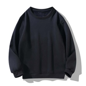 Sudadera Unisex Marrón de Cuello Redondo, Corte Holgado, Tejida, Informal, para Otoño, Color Sólido, Manga Regular - Product Image 4