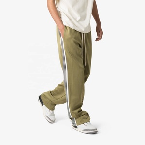 Pantalon de survêtement respirant anti-rides, logo personnalisé, coupe ample, jambe droite, jogging uni, pantalon pour homme, bandes latérales pour hommes - Product Image 4