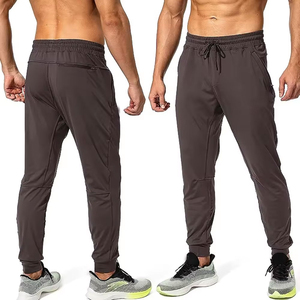 Men's Brown Cotton Sweatpants <b>Elastic</b> <b>Waist</b> Casual Joggers With Pockets Midweight Knitted Fabric Men <b>Trouser</b> men's pants - Product Image 6