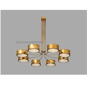 Lustre Sputnik en laiton, style italien moderne du milieu du siècle, LED blanc chaud, télécommande, hauteur réglable, multi-bras, pour plafond - Product Image 1