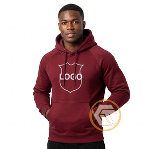 Sudadera con Capucha Color Granate para Hombre, 100% Algodón Felpa, Corte Regular, Logotipo Bordado en la Parte Delantera, Ropa Casual de Invierno - Product Image 4