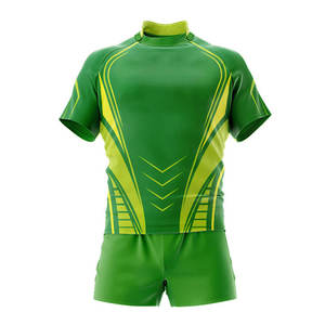 Nouvelle conception de vêtements d'équipe personnalisés, uniforme de rugby en gros, impression par sublimation, vêtements de sport en polyester, ensemble maillot et short de rugby - Product Image 2