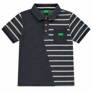 Chemise polo à manches courtes en coton 100% pour garçons, haute couture - Product Image 1