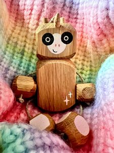 Sculpture de robot en bois écologique moderne de qualité supérieure, figurine décorative artisanale pour la décoration intérieure contemporaine - Product Image 3