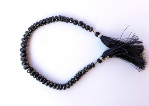 Cuentas redondas facetadas de espinela negra natural, hilo de piedras preciosas, cuentas sueltas para la fabricación de joyería al por mayor - Product Image 4