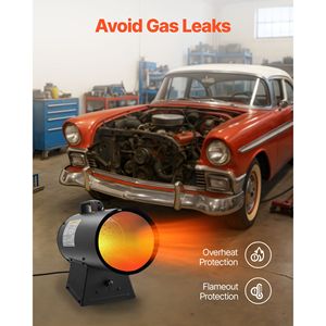 Stufa a Propano Portatile da 60000 BTU con Regolazione Continua della Temperatura e Protezione di Sicurezza per Garage/Negozio e Uso Domestico - Product Image 3
