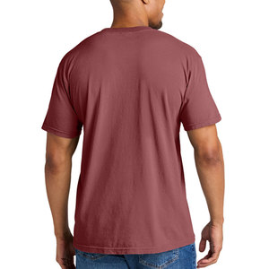 เสื้อยืดผู้ชายคุณภาพสูง สีมารูน ผ้าฝ้าย 100% ทรงโอเวอร์ไซส์ ไซส์ใหญ่พิเศษ ทรงปกติ น้ำหนักมาก ทอด้วยเส้นใยริงสปัน แห้งเร็ว ระบายอากาศได้ดี - Product Image 3