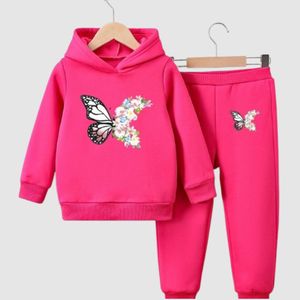 Conjunto Deportivo de Sudadera con Capucha y Pantalones de Forro Polar para Niñas, Transpirable, con Logotipo Frontal, Ropa Deportiva para Niños - Product Image 1