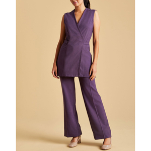 Tunique légère classique personnalisée pour femme, style enveloppant, uniforme de travail pour le personnel médical, blouse de salon, robe - Product Image 2