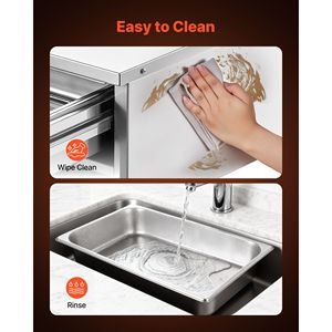 Scaldavivande Elettrico Commerciale a Cassetto Singolo in Acciaio Inossidabile 85°F, Compatto e Indipendente, Attrezzatura per Mantenimento Calore - Product Image 6