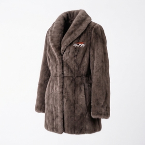 Abrigo de Piel Sintética de Visón para Mujer, Cuello Chal, Largo, Invierno, Lujo, Ropa Exterior, Etiqueta Privada Personalizada - Product Image 3
