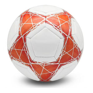 Balones de Fútbol Personalizados de Alta Calidad OEM, Venta al Por Mayor de Fábrica a Bajo Precio, Balones de Entrenamiento de Fútbol con Patrón Blanco y Naranja - Product Image 1