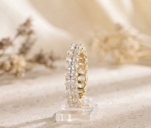แหวนแต่งงานเพชรทรงรีทองคำขาว 14K หรูหราแบบขายส่ง แหวนสัญญาแบบกำหนดเองได้ เป็นของขวัญ - Product Image 3