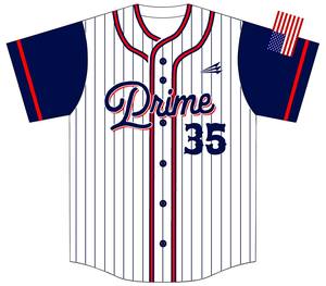 Custom Pinstripe <b>Baseball</b> Jersey Full Button Short Sleeve Team Uniform Quick Dry Polyester V Neck Sports Shirt - Product Image 1