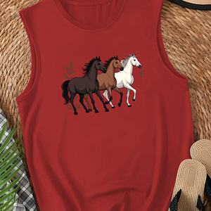 ECUESTRE con tres caballos Chaleco casual para mujer - Product Image 3