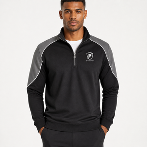 Nouveau design 2025 – Sweat-shirt demi-zip pour homme, couleur unie personnalisée, polaire Sherpa, idéal pour l'hiver (OEM) - Product Image 1