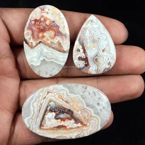Lot en gros de cabochons en agate Crazy Lace naturelle, pierres précieuses en vrac de haute qualité, à dos plat, 5 kg, formes variées pour la fabrication de bijoux en argent - Product Image 6