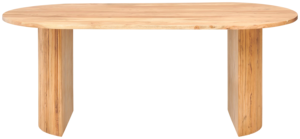 Mesa de Comedor de Estilo Americano con Base de Pedestal y Diseño Ovalado, Acabado Natural, para Comedor, Cocina, Restaurante, Casa de Campo - Product Image 3