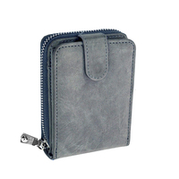 Dompet Kulit Asli Pria Desain Minimalis dengan Ritsleting, Ringan, Tahan Air, Aksesori Gaya Hidup Kasual Sehari-hari