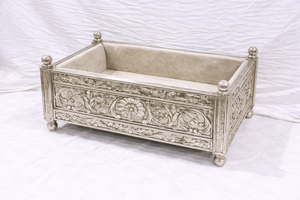 Berceau pour bébé en teck poli argenté, design royal, fait main, style vintage, détachable, personnalisable, pour cérémonie de baptême - Product Image 4
